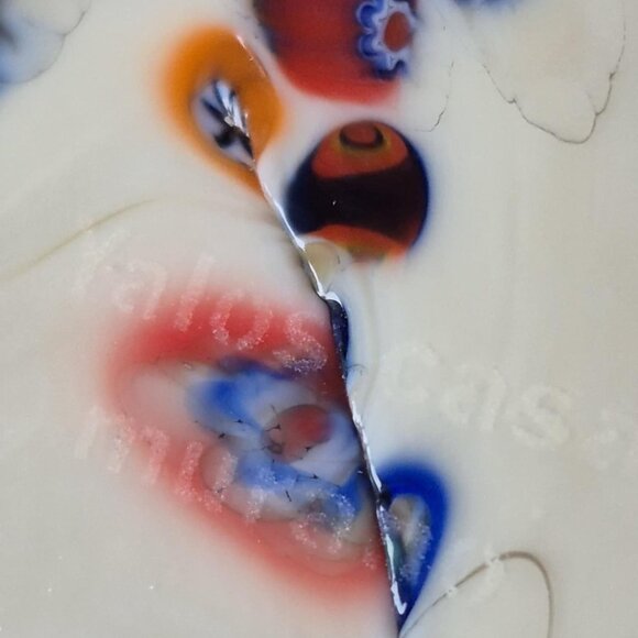 Vintage Italian Yalos Casa Murano 12" Plate Milleflori Swirl Art - Picture 7 of 7